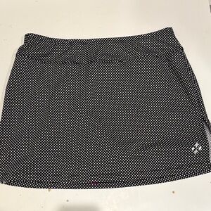 Jofit Black and White Polka Dot Skirt with Pink Accent